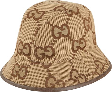 GG bucket hat in Beige Brown Fabric 